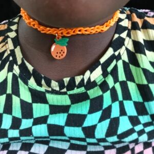 Orange Fruit Charm Kids Choker Necklace